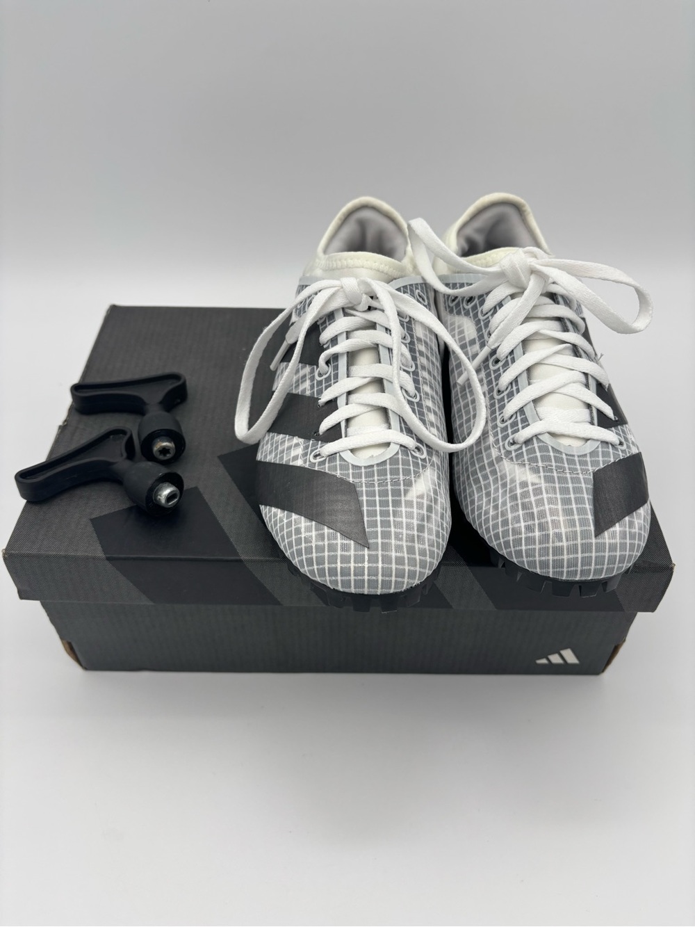 Adidas Sprintstar Track Spikes Sz 6 Gray Black Track & Field Shoes w/ Spikes